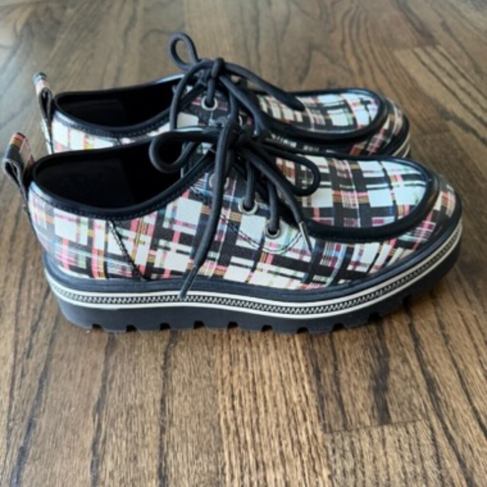 Circus by Sam Edelman Plaid Platform Lace-Up Oxfords Women's Size 6.5 M